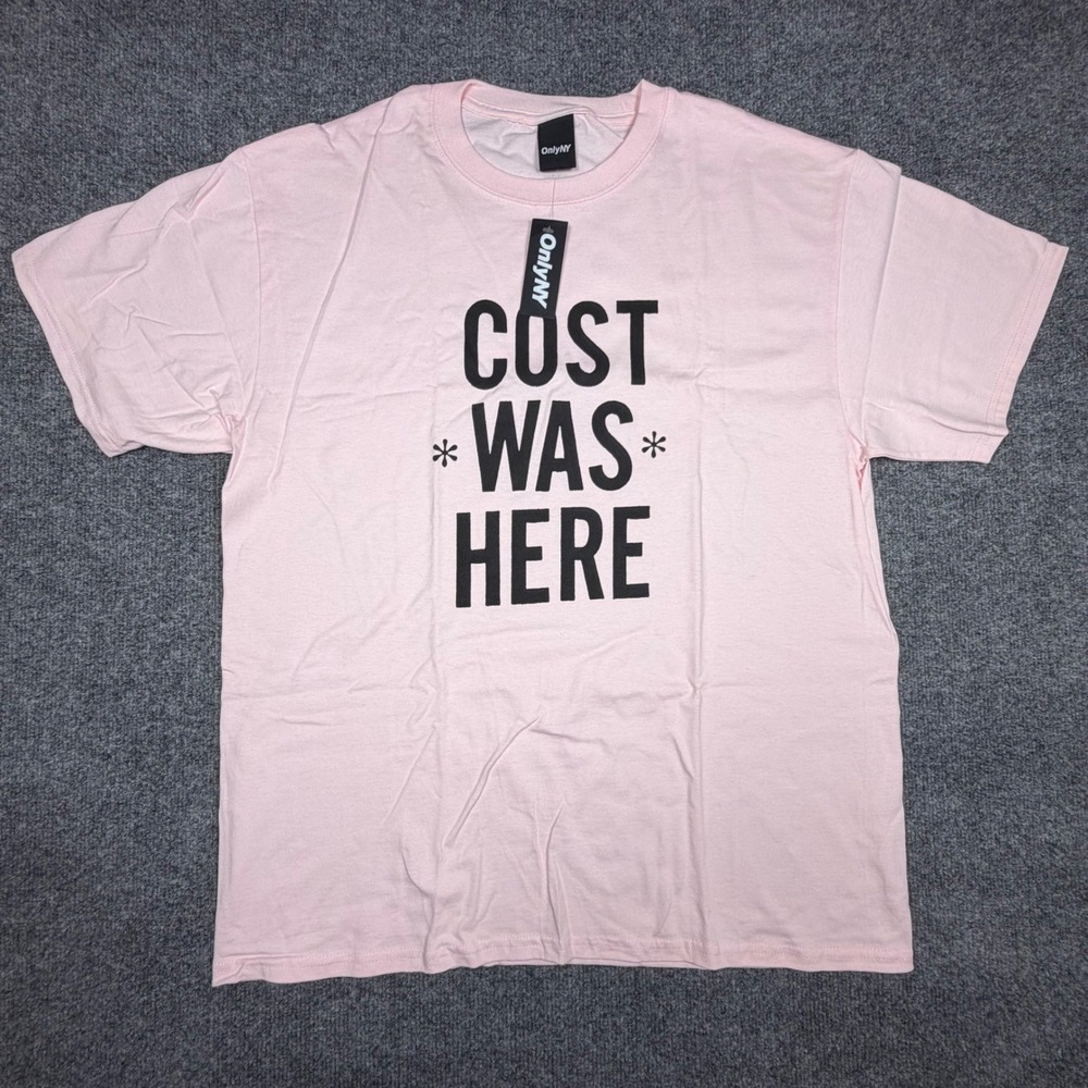 Only NY x COST Was Here Graphic T-Shirt Pink Mens Large Streetwear Graffiti NWT